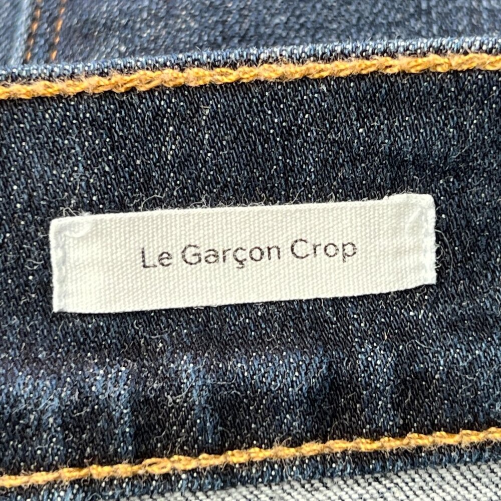 Frame Jeans Le Garcon Crop Womens 33 Blue Stretch Distressed Covant Dark Wash - Picture 5 of 10